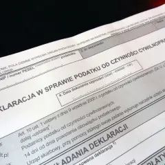 Fragment polskiego formularza podatkowego PCC-3 dotyczący podatku od czynności cywilnoprawnych.